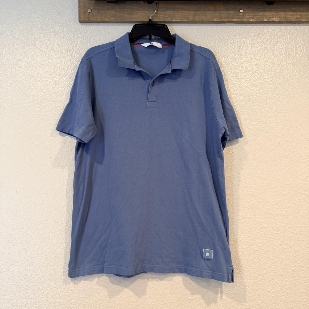 BMW Polo Shirt Mens XL Blue Cotton Stretch Knit Logo Car Brand Casual Portugal